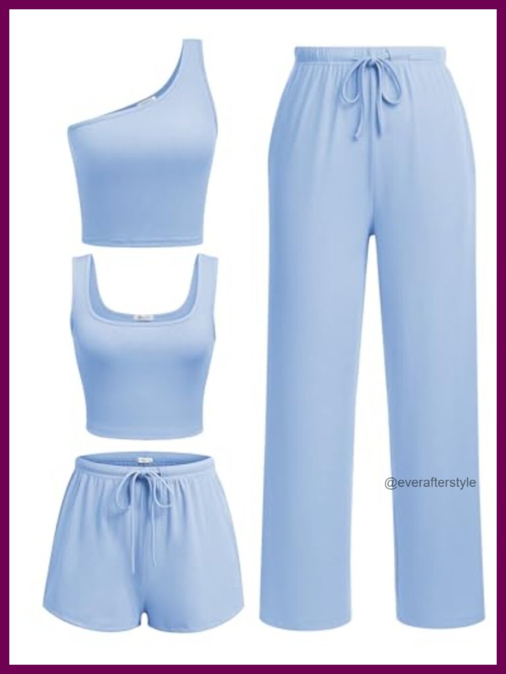 Womens 4 Piece Lounge Set Ribbed Crop Tops Shorts Pants Pockets